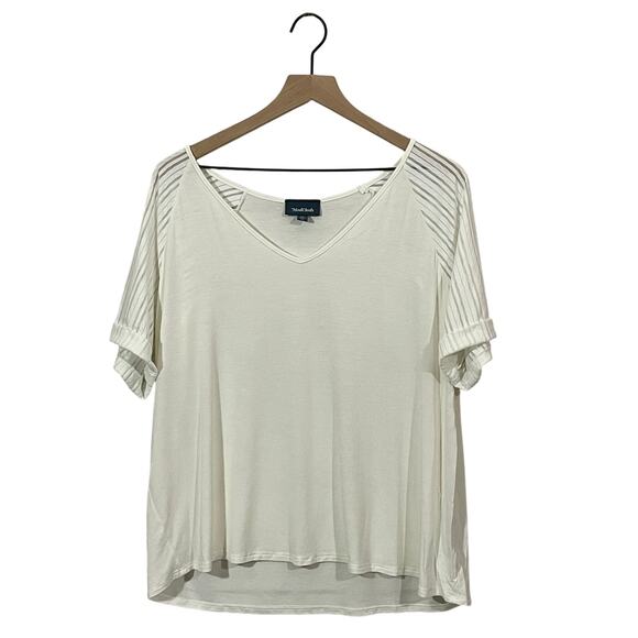 Modcloth Sporty Vibes Knit Top - Ivory - 1X - Picture 1 of 11